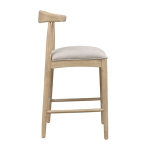 English Elm Christopher Knight Home® - COUNTER Ladder Back Farmhouse Counter Stool Set of 2 with Upholstered Seats and Tapered Rubberwood Legs Grey N771P339881D