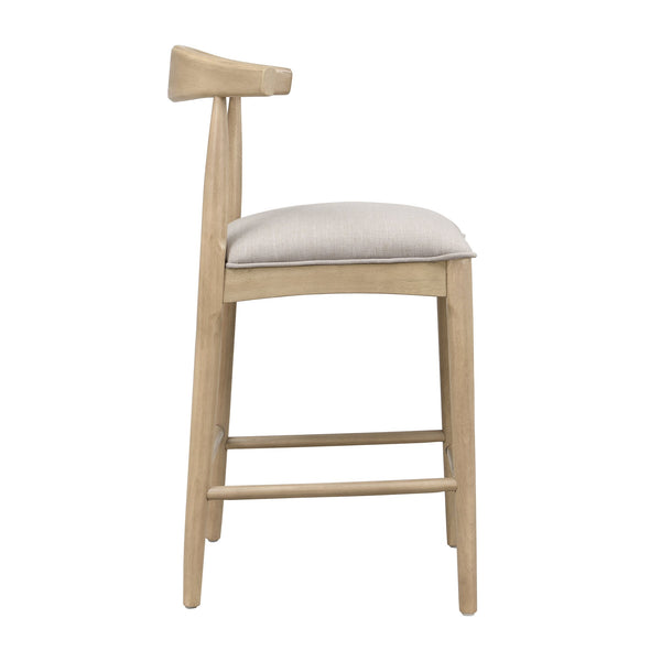 English Elm Christopher Knight Home® - COUNTER Ladder Back Farmhouse Counter Stool Set of 2 with Upholstered Seats and Tapered Rubberwood Legs Grey N771P339881D