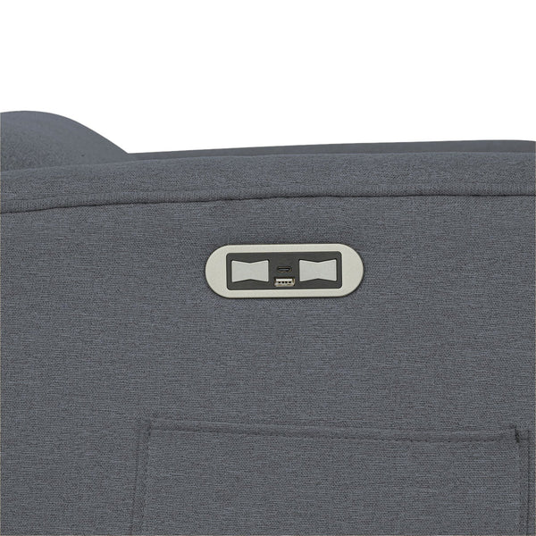 JLA Home Madison Park - Power Candace Recliner offers 3-in-1 power recline, 270° swivel & glider, USB/USB‑C charging, lumbar support, spill-resistant upholstery, side pocket, sturdy wood frame, tool-free setup for living rooms, nurseries, home offices Grey MP103-1285