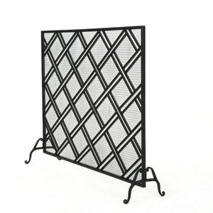 English Elm Christopher Knight Home® - FIRE Iron Fireplace Screen with Durable Mesh Guard and Stable Frame for Safety and Classic Hearth Appeal Black 61129.00BLK