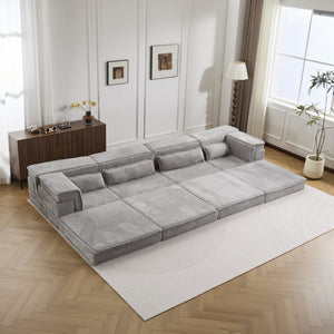 English Elm Compression Boneless Modular Sofa Bed - Versatile, Plush 4-Seater With Pillows, No Assembly Needed! W3723S00032