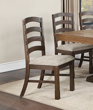 English Elm Traditional Rustic Dining Side Chairs Set of 2 – Padded Gray Cushions, Durable Brown Frame, Classic Comfort B2741P331893