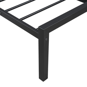 English Elm Twin Metal Platform Bed with House-Style Headboard, Sturdy Slatted Frame & Smooth Underbed Drawers for Kids and Teens (300 lb Capacity) Black MF320570AAB