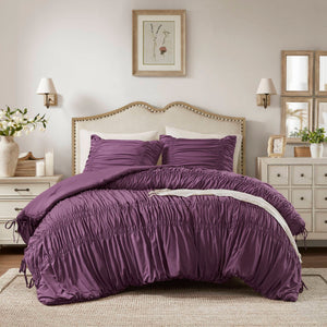 English Elm 3PCS King Comforter Set – Plush Washed Microfiber Comforter & Shams, Hypoallergenic 100% Poly Fill Luxury Purple 16.73 L x 12.99 W x 8.66 H B035P341087