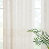 Madison Park Aida Casual Yarn Dye Sheer Curtain Panel Pair MP40-7935 Ivory