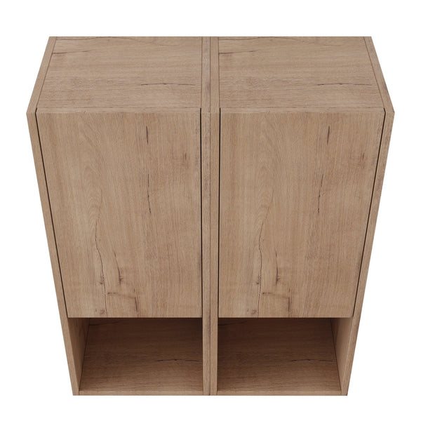 English Elm 24" Bathroom Side Cabinet - Wall-Mounted Design, Soft-Close Doors, Durable Plywood, Space-Saving Storage W999S00373