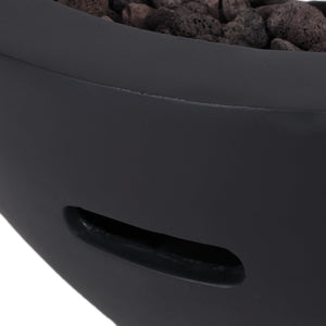 English Elm 27" Mgo Bowl Fire Pit 40000 Btu Propane Concrete Finish Outdoor Patio Focal Point N772P401888B