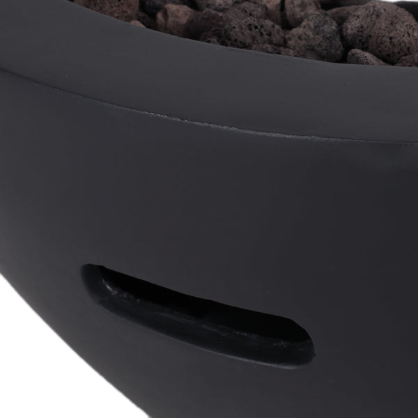 English Elm 27" Mgo Bowl Fire Pit 40000 Btu Propane Concrete Finish Outdoor Patio Focal Point N772P401888B