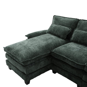 English Elm United We Win 106" U-Shape Sectional Sofa - Cozy Chenille Couch With Storage Ottoman & Usb Ports W1568S00228-GIGA