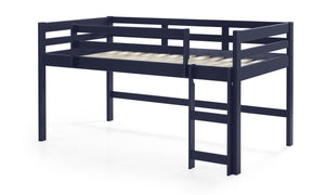 English Elm Lara Twin Loft Bed in Navy Blue Solid Pine with 13 Slat System, Guardrail & Reversible Ladder B2726P277884