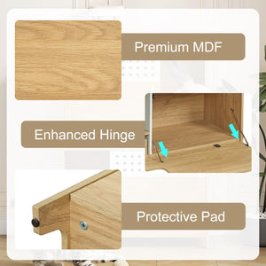 English Elm 2-piece Modern Cat Litter Box Enclosure Side Table Set with Hidden Storage N752S004342N