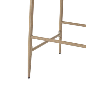 English Elm 25" Farmhouse Counter Stools Set of 2 Woven Rattan Back Iron Frame Kitchen Island N762P329089D