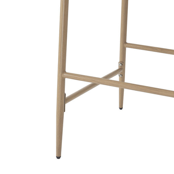English Elm 25" Farmhouse Counter Stools Set of 2 Woven Rattan Back Iron Frame Kitchen Island N762P329089D