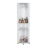 English Elm Corner Bar Cabinet Rialto, Living Room, White