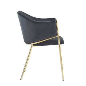 English Elm Christopher Knight Home® - Modern Velvet Upholstered Dining Chair with Plush Velvet Seat and Sleek Metallic Frame for Comfort Black,Gold 32.25 L x 23.75 W x 21.25 H N776P224512B