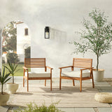 Modern Acacia Wood Outdoor Zander Club Chair Set of 2 - Stylish, Sustainable Comfort for Your Patio