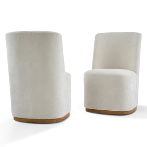 English Elm Indoor Upholstered Chenille Dining Chairs Set of 2 with High Back Rubberwood Base N779P370771B