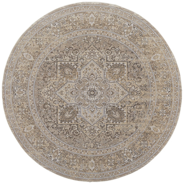 Feizy Rugs Celene Vintage-inspired Floral Medallion Rug – Luxurious Machine-made Design For Timeless Elegance Brown,Ivory,Tan Viscose,Polyester Cel39kxfbgebrnn97