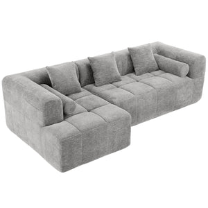 English Elm 101.2" Modular Chenille Sectional Sofa with Tufted Cushions and Deep Seating for Living Room N719S001890R