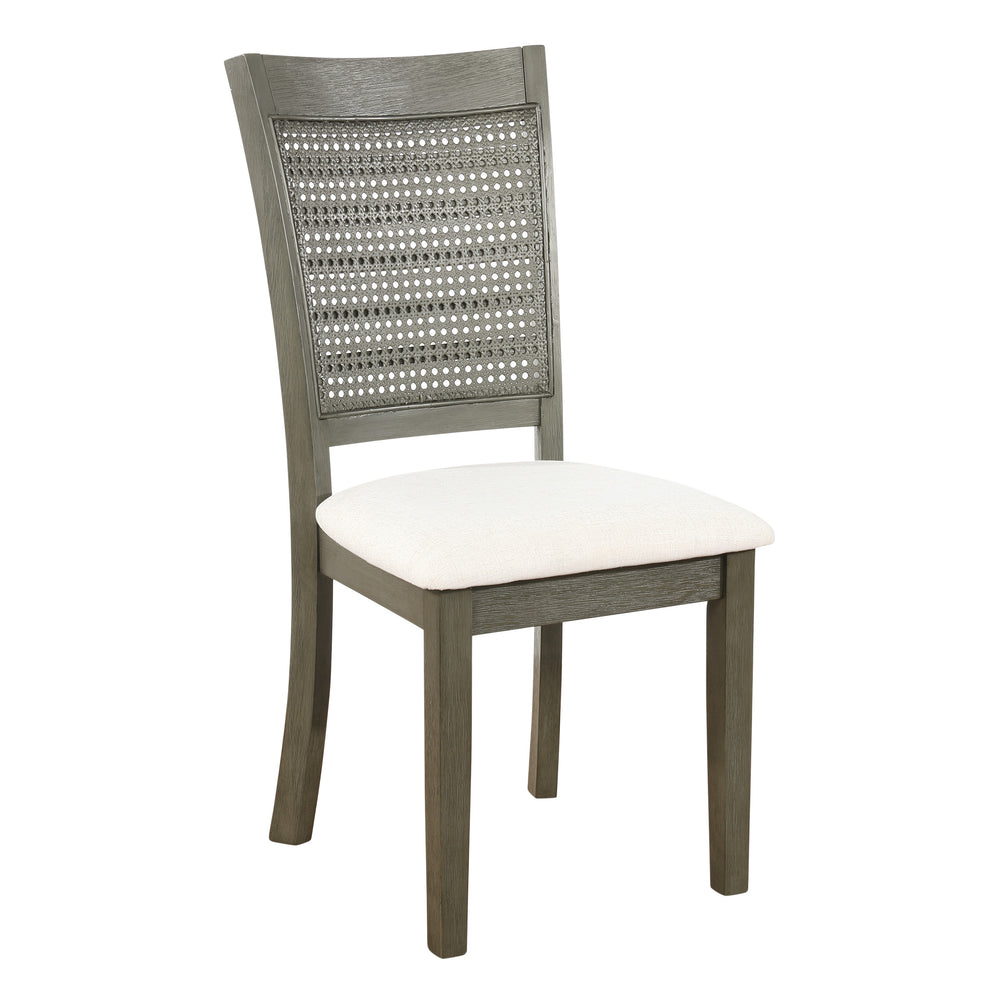 OSP Home Furnishings Walden Cane Back Dining Chair  - Set of 2 Linen / Antique Grey