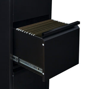 OSP Home Furnishings 2-drawer Metal File Cabinet Fully Assembled for Office Storage and Letter Size Filing 4-Drawer VF4DR-B