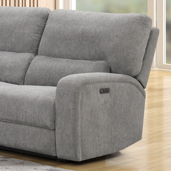 English Elm Antonio Six Piece Chenille Power Reclining Sectional with Charging Ports and Storage B2749S00255
