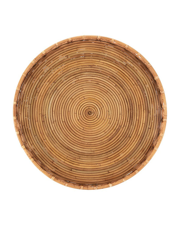 Currey & Company Tegal Decorative Serving Tray - Stylish 23-inch Accent With Geometric Design For Serving & Display Brown Arurog ,Glass 1200-1041-currey-company