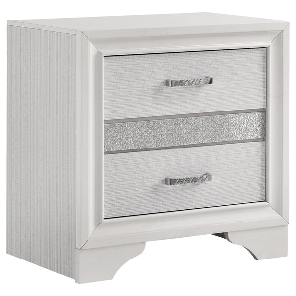 English Elm Corbin White 5-Piece Eastern King Bedroom Set: Modern Elegance With Storage & Rhinestone Details B062S00927
