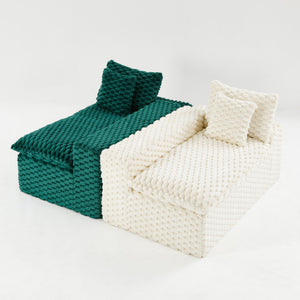 English Elm Luxury Color-Block Turtle Velvet Sofa - Versatile Seating For Stylish Living Rooms & Cozy Gatherings W3371S00053