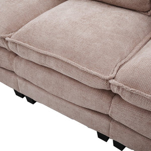 English Elm United We Win 106" U-Shaped Sectional Sofa - Comfy Chenille Cloud Couch With Usb Ports & Storage Ottoman W1568S00231-GIGA