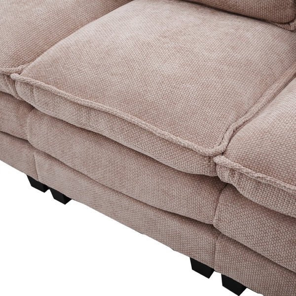 English Elm United We Win 106" U-Shaped Sectional Sofa - Comfy Chenille Cloud Couch With Usb Ports & Storage Ottoman W1568S00231-GIGA