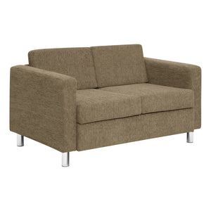 OSP Home Furnishings Pacific Club Armchair with Chrome Legs and Performance Fabric for Modern Living Rooms Loveseat Taupe PAC52-S125