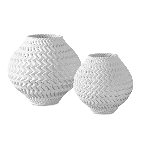 Plisse Contemporary 3D-Printed Ceramic Vase - A Timeless Blend of Modern Design and Artisan Craftsmanship