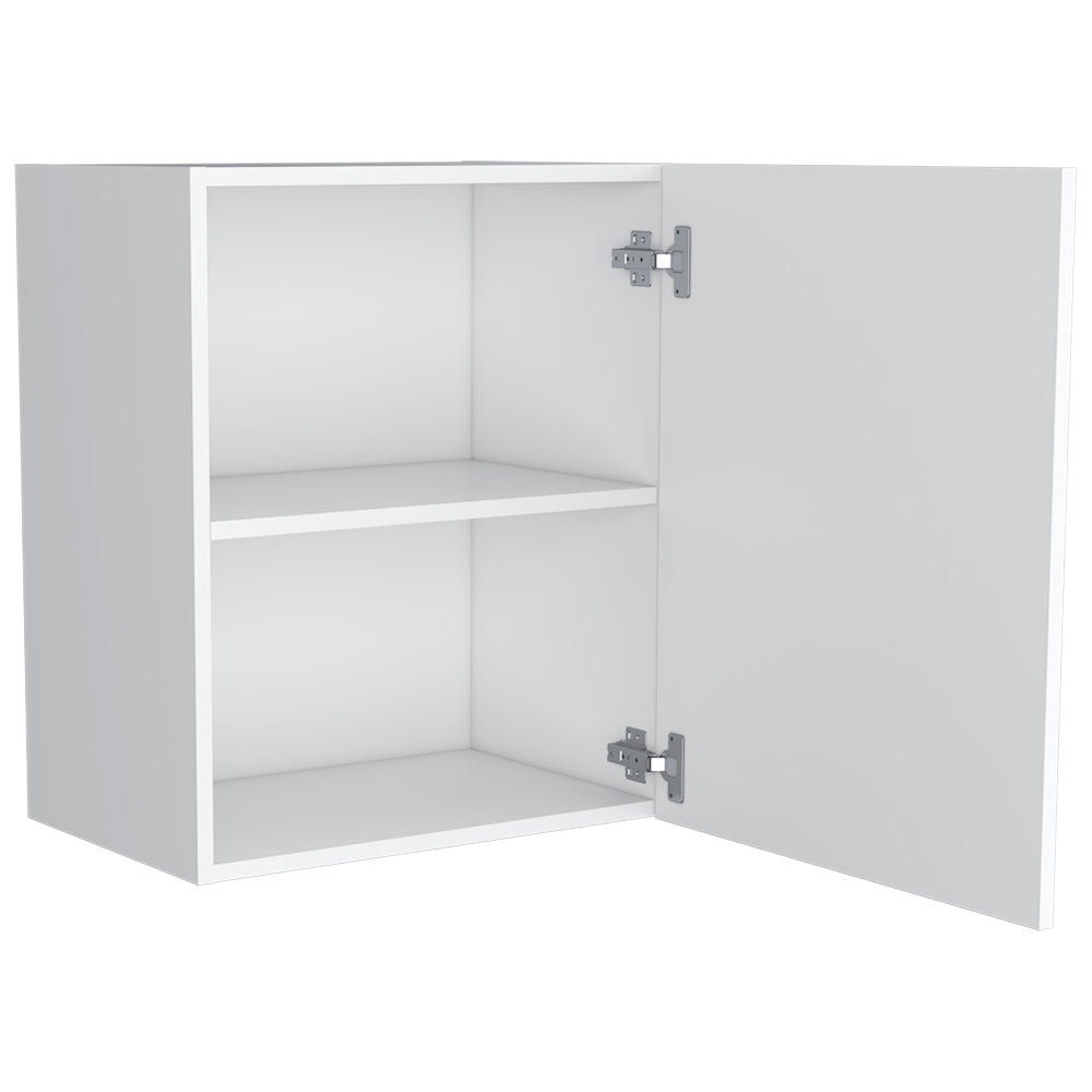 English Elm Wall Cabinet Dennard White — Space-Saving Wall-Mounted Kitchen Storage with 2 Spacious Shelves & Metal Handle B092P238702