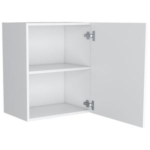 English Elm Wall Cabinet Dennard White — Space-Saving Wall-Mounted Kitchen Storage with 2 Spacious Shelves & Metal Handle B092P238702