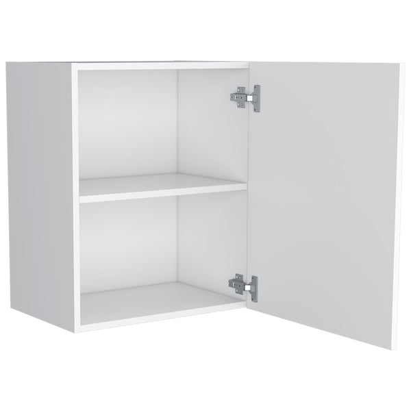 English Elm Wall Cabinet Dennard White — Space-Saving Wall-Mounted Kitchen Storage with 2 Spacious Shelves & Metal Handle B092P238702