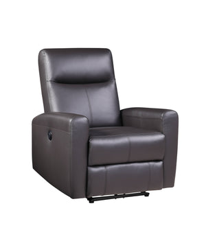 English Elm Blane Brown Top Grain Leather Match Power Recliner with Horizontal Tufting, Pocket Coil Seat, 150° B2726P278163