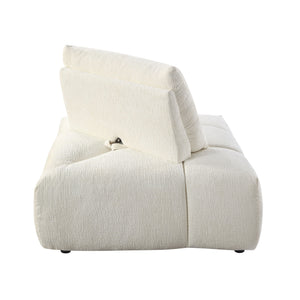 English Elm Loanna Beige Linen Modular Sectional with Chaise, Ottoman & Adjustable 13" Seat-Back for Flexibility B2726S00386