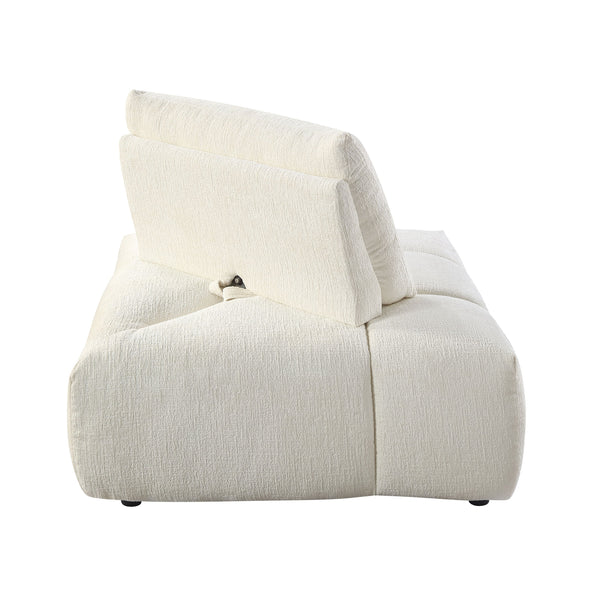 English Elm Loanna Beige Linen Modular Sectional with Chaise, Ottoman & Adjustable 13" Seat-Back for Flexibility B2726S00386