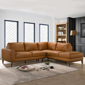 English Elm Ashcroft Furniture - London Leather Sectional Sofa - Right Facing, Premium Comfort & Durable Design For Modern Living Spaces B183S00075