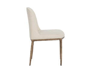 Sunpan NESTOR Dining Chair - Plush Upholstered Comfort with Artisan Hammered Details & Antique Brass Finish 112295