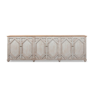 English Elm Colette Reclaimed Pine Six Door Sideboard Wide Farmhouse Storage for Dining Rooms B2719P489278