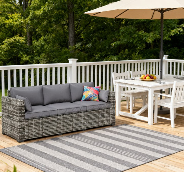 English Elm Seater Outdoor Pe Rattan Sofa Deep Cushioned Patio Couch for Deck or Poolside T3971P417854