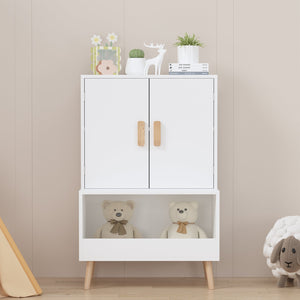 English Elm Kids Wooden Toy Chest with Rolling Drawer and Wheels, 5 cu ft Spacious MDF Storage for Playroom White 26.77 L x 18.31 W x 6.1 H W808P298018