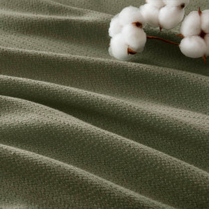 English Elm 1-piece King Cotton Woven Blanket Oeko-tex Certified Lightweight Layering Bedding Olive Green B035P408738