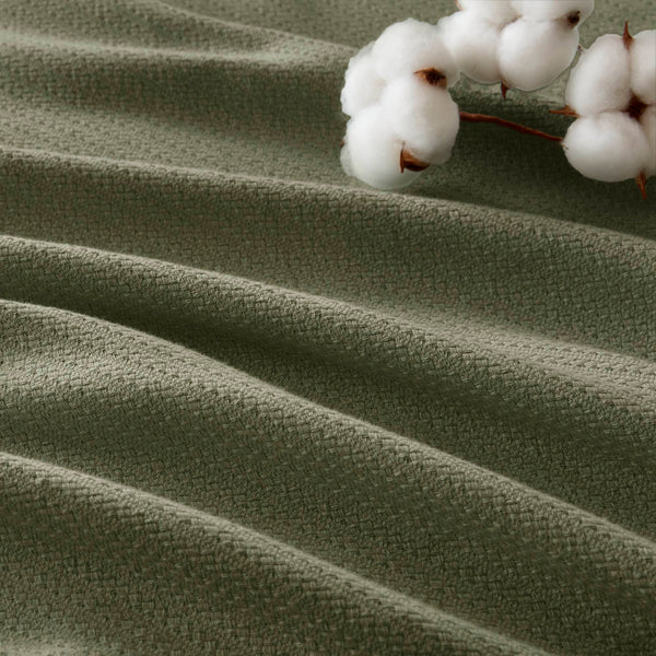 English Elm 1-piece King Cotton Woven Blanket Oeko-tex Certified Lightweight Layering Bedding Olive Green B035P408738