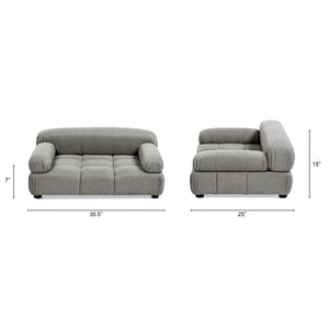 English Elm Marcel Tufted Velvet Pet Sofa Bed Bolstered Arms Stylish Small Medium Dogs Cats Gray B2719P448985
