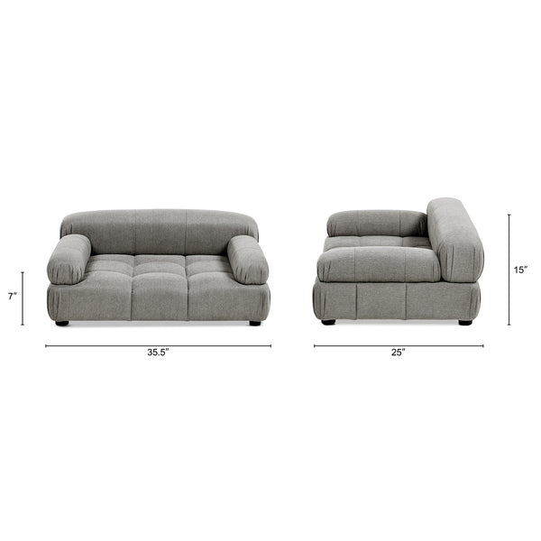 English Elm Marcel Tufted Velvet Pet Sofa Bed Bolstered Arms Stylish Small Medium Dogs Cats Gray B2719P448985