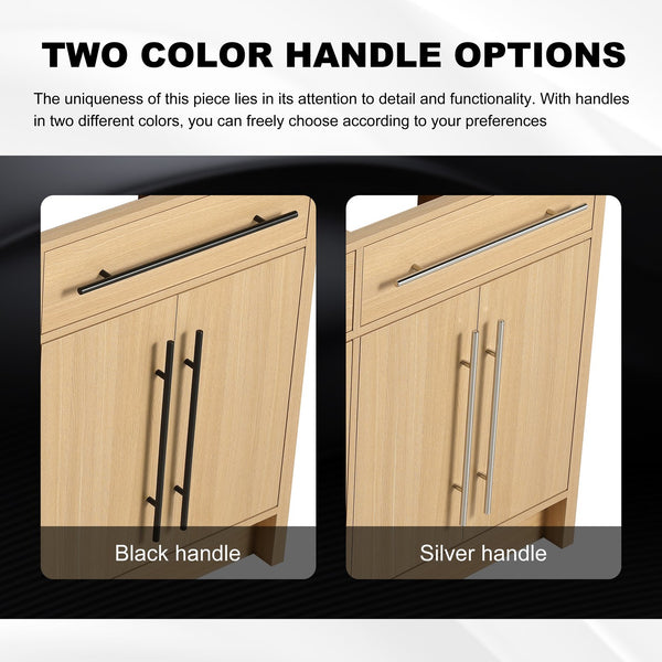English Elm 48" Freestanding Bathroom Vanity Cabinet 4 Soft-Closing Doors Original Oak Plywood KD Pack Easy Assemble W1972P348986