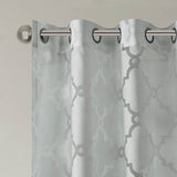 Madison Park Eden Modern/Contemporary Fretwork Burnout Sheer Curtain Panel MP40-3779 Grey